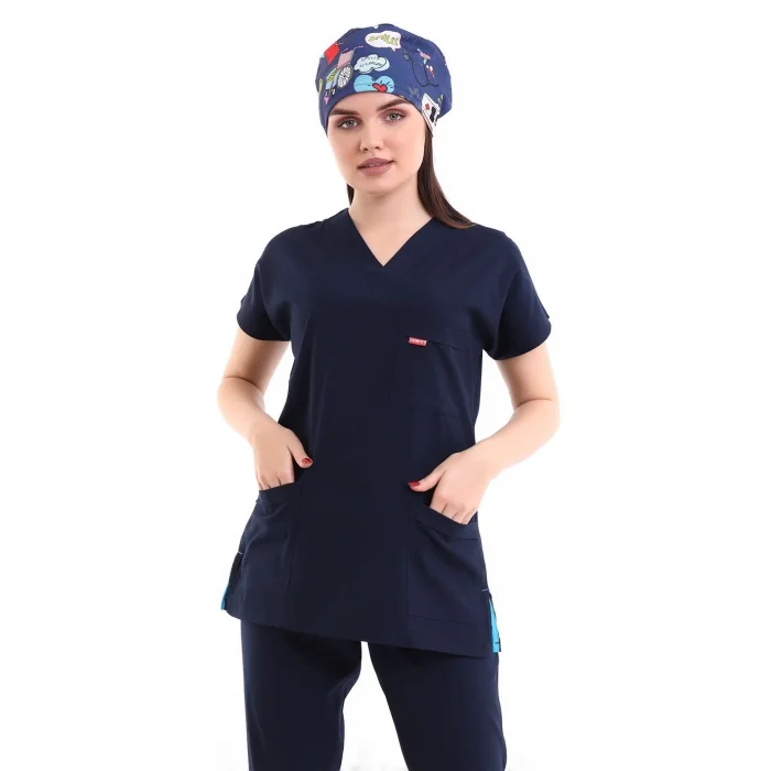 Bflex Unisex Likralı Yarasa Kol Tek Üst - 6402 Lacivert Soft