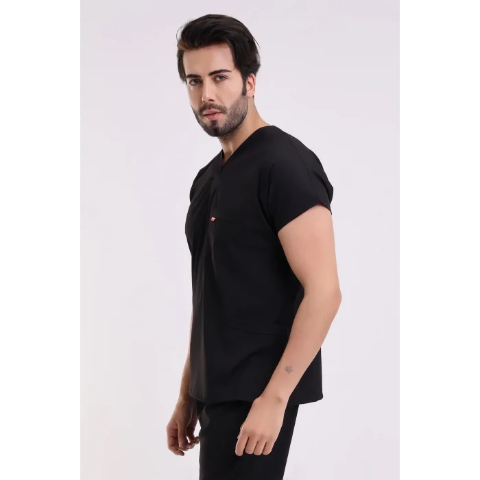 Bflex Unisex Likralı Yarasa Kol Tek Üst  - 6403 Siyah