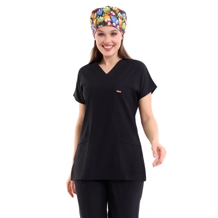 Bflex Unisex Likralı Yarasa Kol Tek Üst - 6403 Siyah Soft