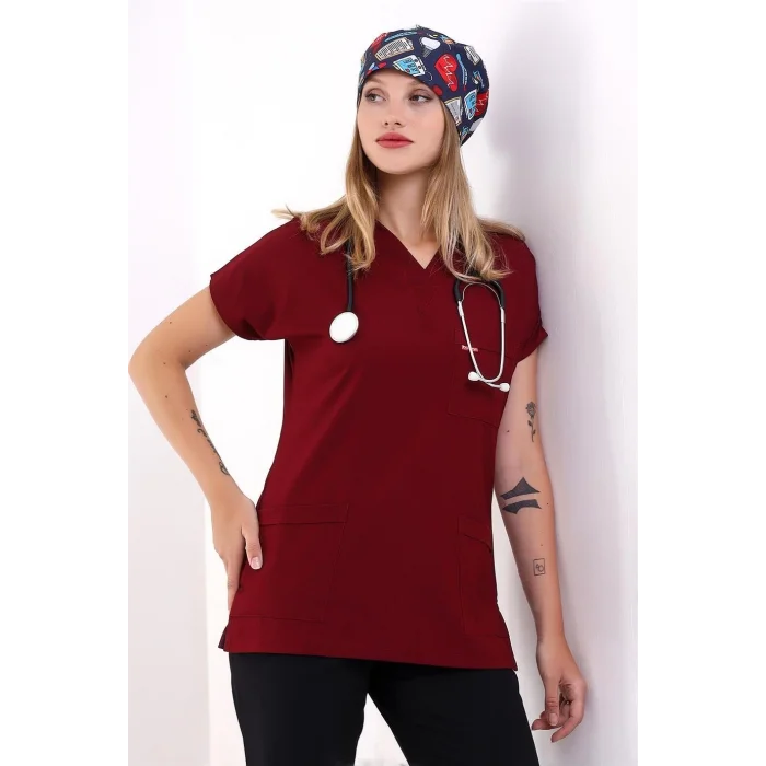 Bflex Unisex Likralı Yarasa Kol Tek Üst - 6407 Bordo