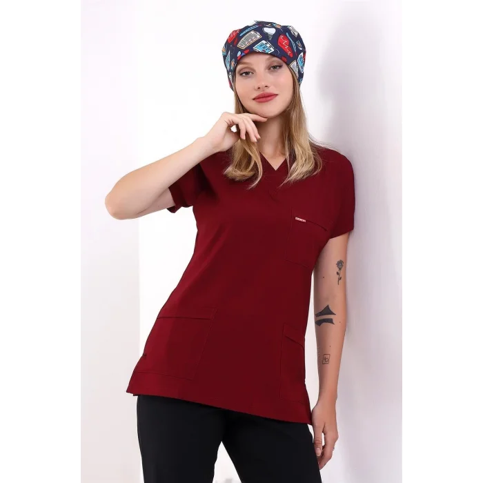 Bflex Unisex Likralı Yarasa Kol Tek Üst - 6407 Bordo