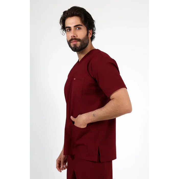 Bflex Unisex Likralı Yarasa Kol Tek Üst - 6407 Bordo Soft