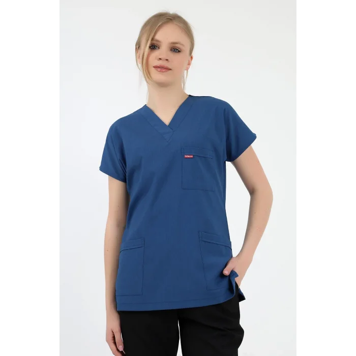 Bflex Unisex Likralı Yarasa Kol Tek Üst - 6408 Petrol Mavi Soft