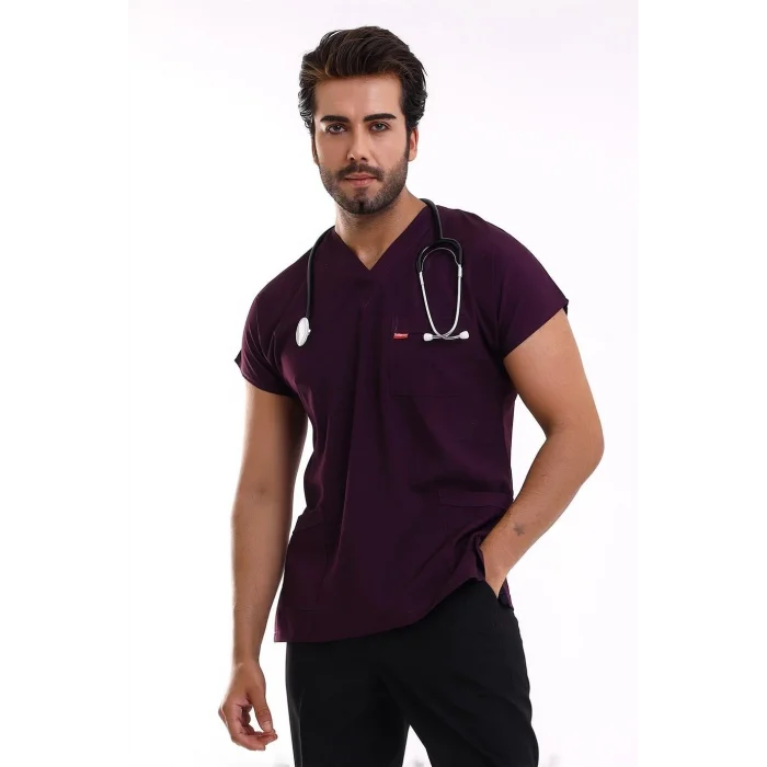 Bflex Unisex Likralı Yarasa Kol Tek Üst - 6409 Mürdüm