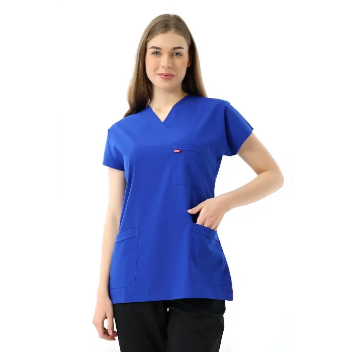 Bflex Unisex Likralı Yarasa Kol Tek Üst - 6411 Saks Mavi Soft