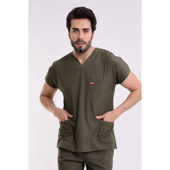 Bflex Unisex Likralı Yarasa Kol Tek Üst - 6427 Haki Yeşili