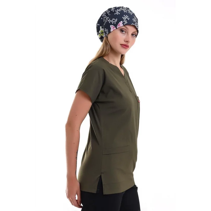 Bflex Unisex Likralı Yarasa Kol Tek Üst - 6427 Haki Yeşili