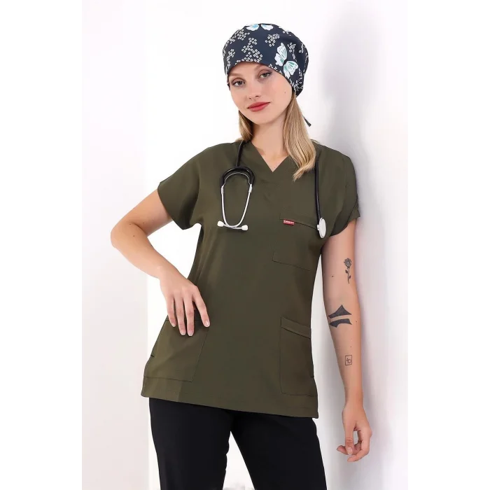 Bflex Unisex Likralı Yarasa Kol Tek Üst - 6427 Haki Yeşili