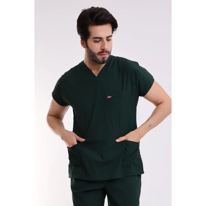 Bflex Unisex Likralı Yarasa Kol Tek Üst - 6429 Ördek Başı Yeşili