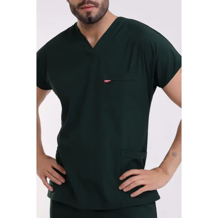 Bflex Unisex Likralı Yarasa Kol Tek Üst - 6429 Ördek Başı Yeşili