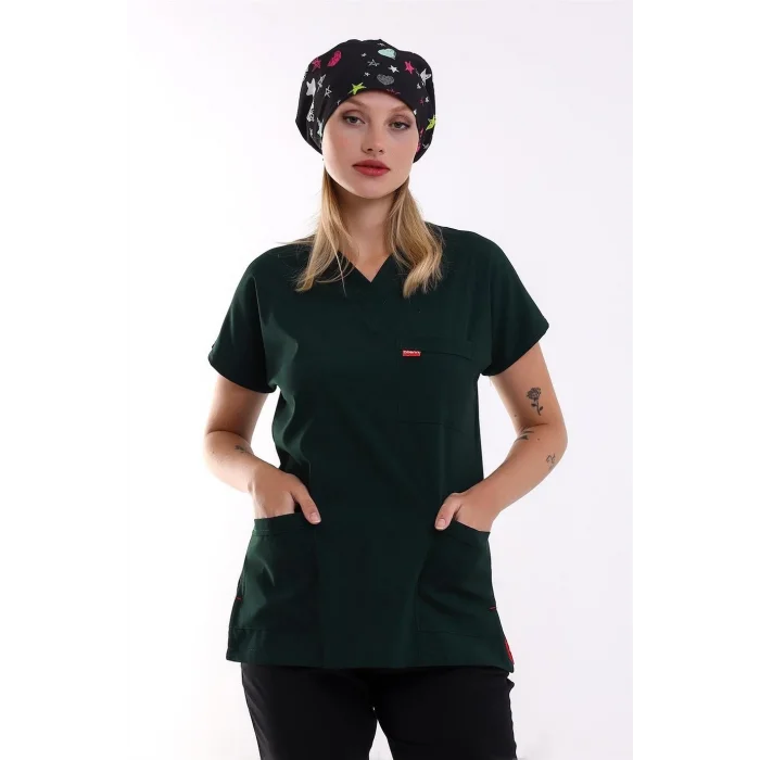 Bflex Unisex Likralı Yarasa Kol Tek Üst - 6429 Ördek Başı Yeşili