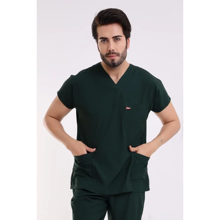 Bflex Unisex Likralı Yarasa Kol Tek Üst - 6429 Ördek Başı Yeşili