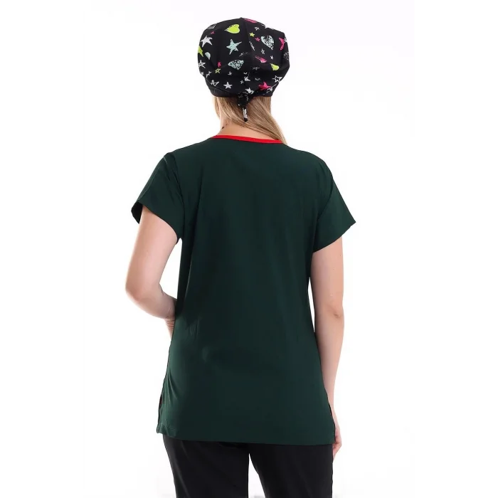 Bflex Unisex Likralı Yarasa Kol Tek Üst - 6429 Ördek Başı Yeşili