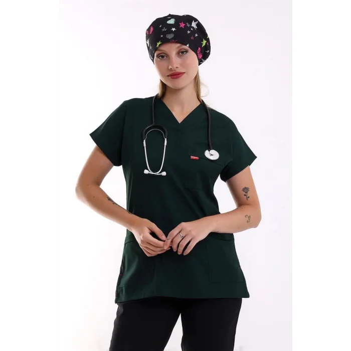 Bflex Unisex Likralı Yarasa Kol Tek Üst - 6429 Ördek Başı Yeşili