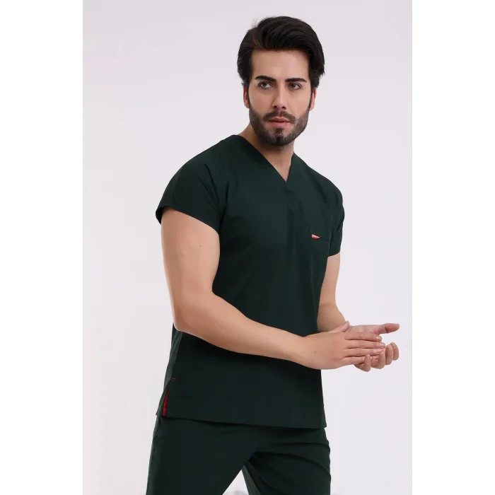 Bflex Unisex Likralı Yarasa Kol Tek Üst - 6429 Ördek Başı Yeşili