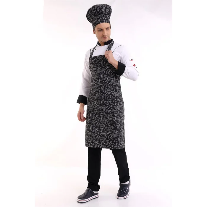 Desenli Askılı Önlük - 2504Yazılı