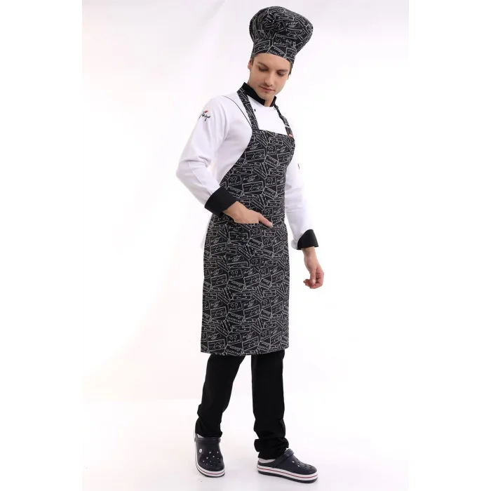 Desenli Askılı Önlük - 2504Yazılı