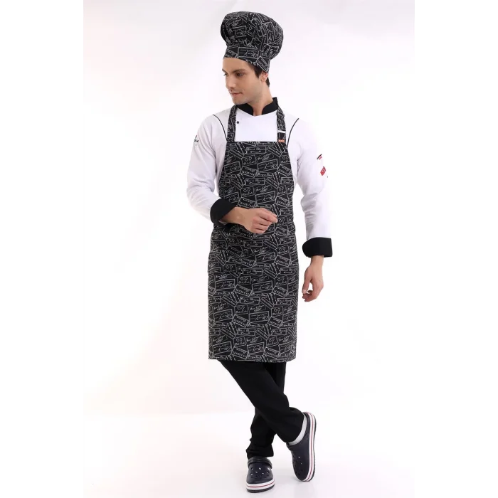 Desenli Askılı Önlük - 2504Yazılı