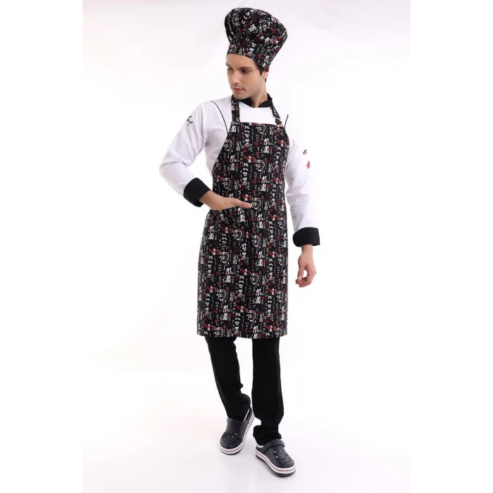 Desenli Askılı Önlük - 3106 China Baskı