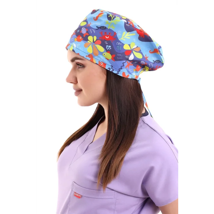 Dijital Desenli Bone - 6530 Deniz Canlıları