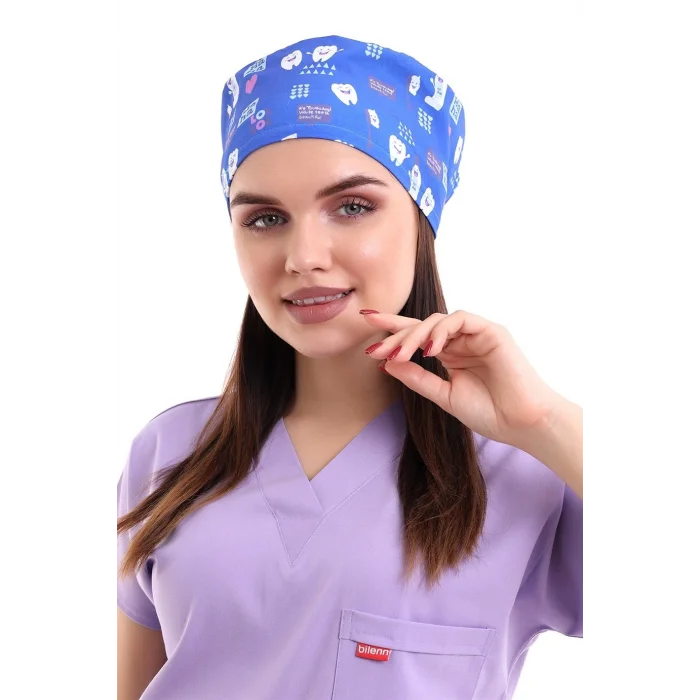 Dijital Desenli Bone - Mavi Kalpli Diş