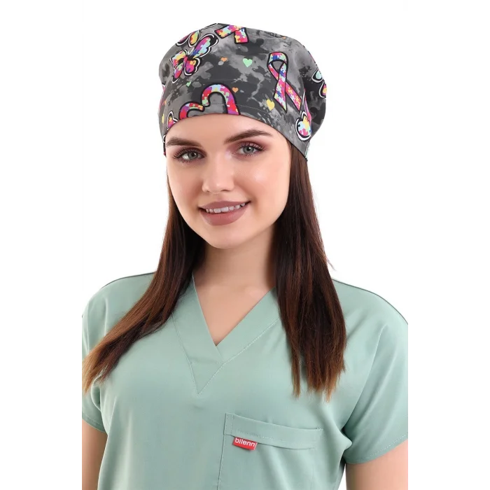 Dijital Unisex Desenli Bone - 6508 Siyah Kelebek