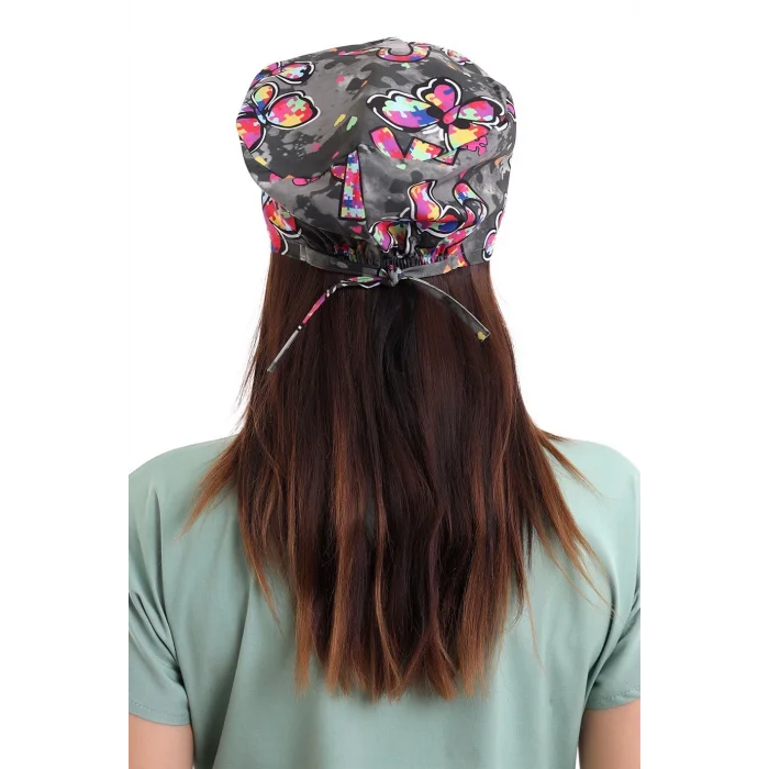 Dijital Unisex Desenli Bone - 6508 Siyah Kelebek