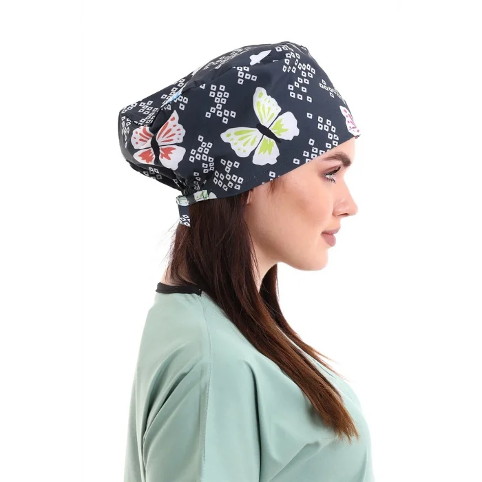 Dijital Unisex Desenli Bone - 6509 Füme Kelebekler