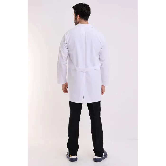 Doktor Öğretmen Erkek Önlük Ara Boy Ceket Yaka - 171 Beyaz