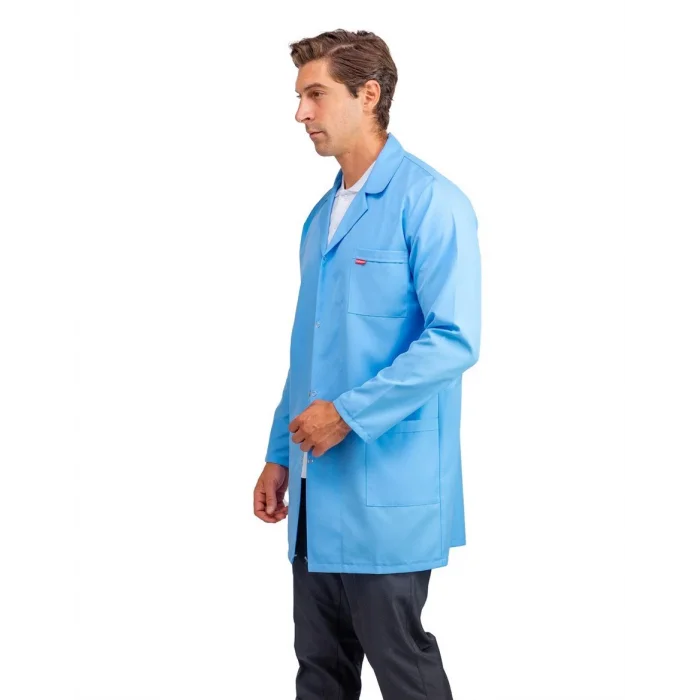 Doktor Öğretmen Erkek Önlük Ara Boy Ceket Yaka - 31 Açık Mavi
