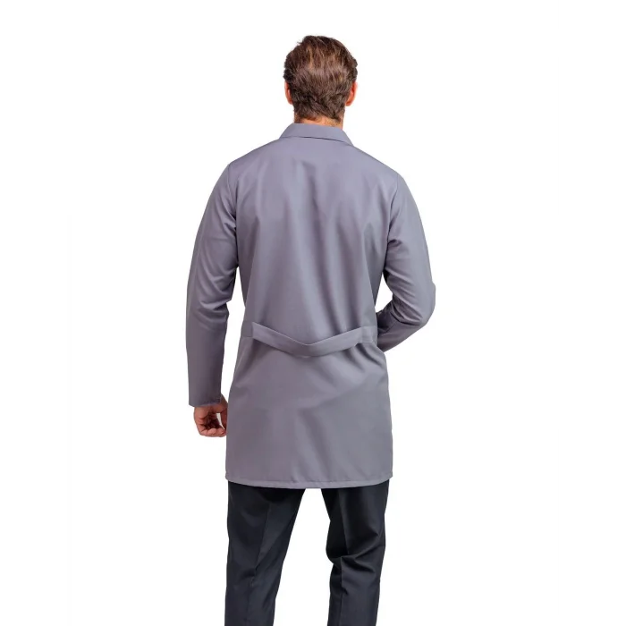 Doktor Öğretmen Erkek Önlük Ara Boy Ceket Yaka - 42 Gri