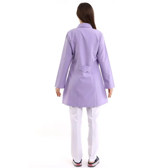 Doktor Öğretmen Kadın Önlük Ara Boy Ceket Yaka - 11 Lila