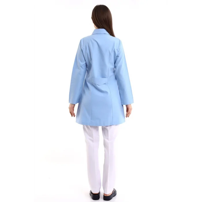 Doktor Öğretmen Kadın Önlük Ara Boy Ceket Yaka - 31 Açık Mavi