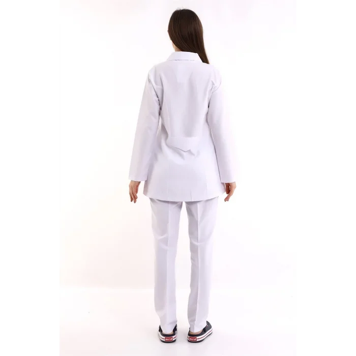 Doktor Öğretmen Kadın Önlük Ceket Boy Ceket Yaka - 171 Beyaz
