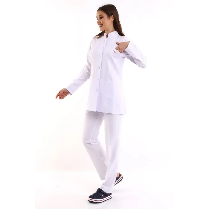 Doktor Öğretmen Kadın Önlük Ceket Boy Hakim Yaka - 171 Beyaz