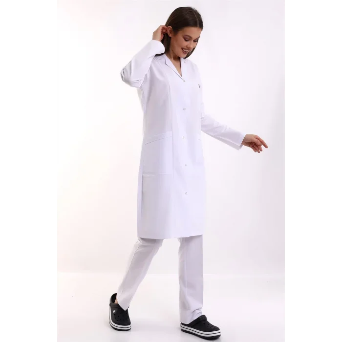 Doktor Öğretmen Kadın Önlük Uzun Boy Ceket Yaka - 171 Beyaz