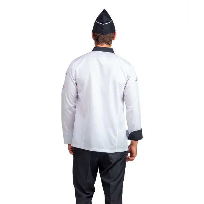 Erkek Aşçı Ceket 01 - Beyaz Siyah Biye