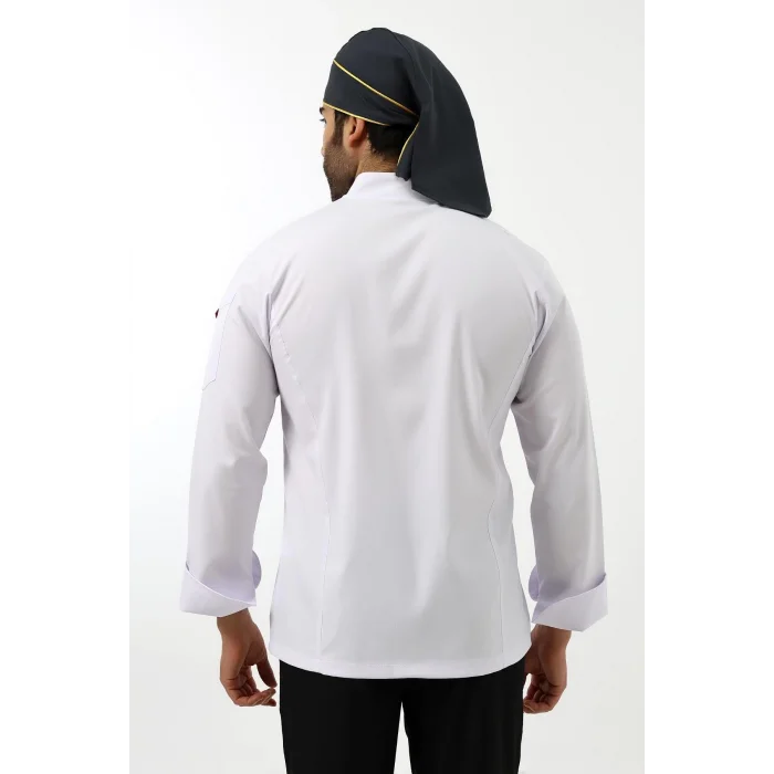Erkek Likralı Aşçı Ceket - 6401 Beyaz Soft