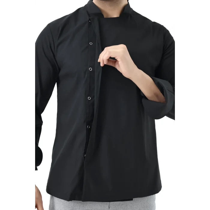 Erkek Likralı Aşçı Ceket - 6403 Siyah Soft