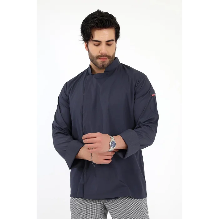 Erkek Likralı Aşçı Ceket  - 6417 Füme