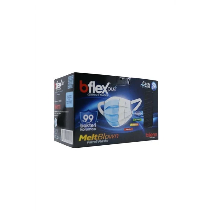 GENİŞ LASTİKLİ CERRAHİ MASKE 50 Lİ SİYAH