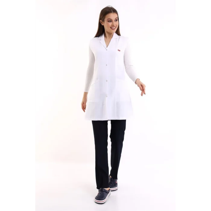 Kadın Kolsuz Önlük - Beyaz