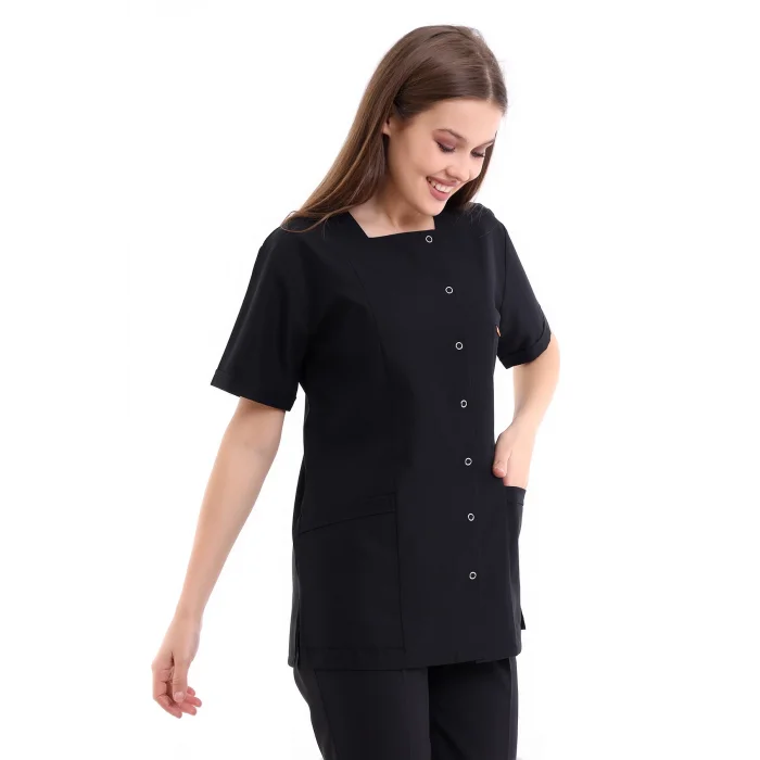 Kare Yaka Kadın Tek Üst - 48 Siyah