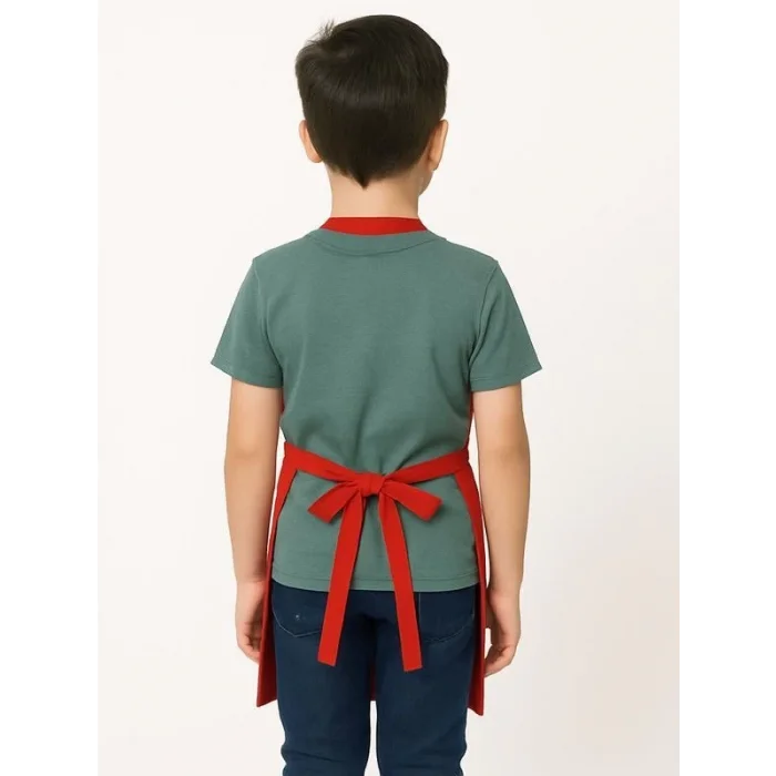 Kırmızı Askılı Çocuk Önlük 2 No