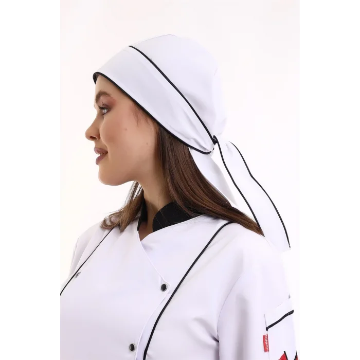 Kuyruklu Bone - Beyaz-Siyah