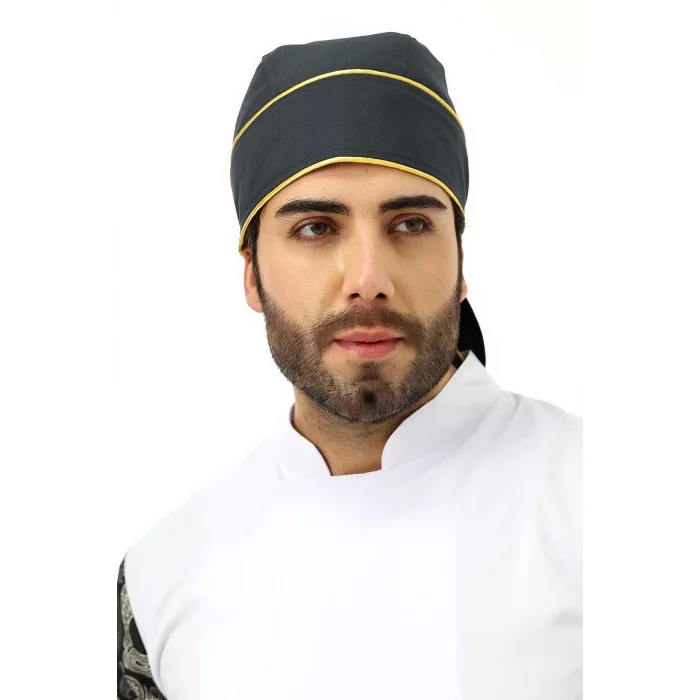 Kuyruklu Bone - Füme Sarı Biye