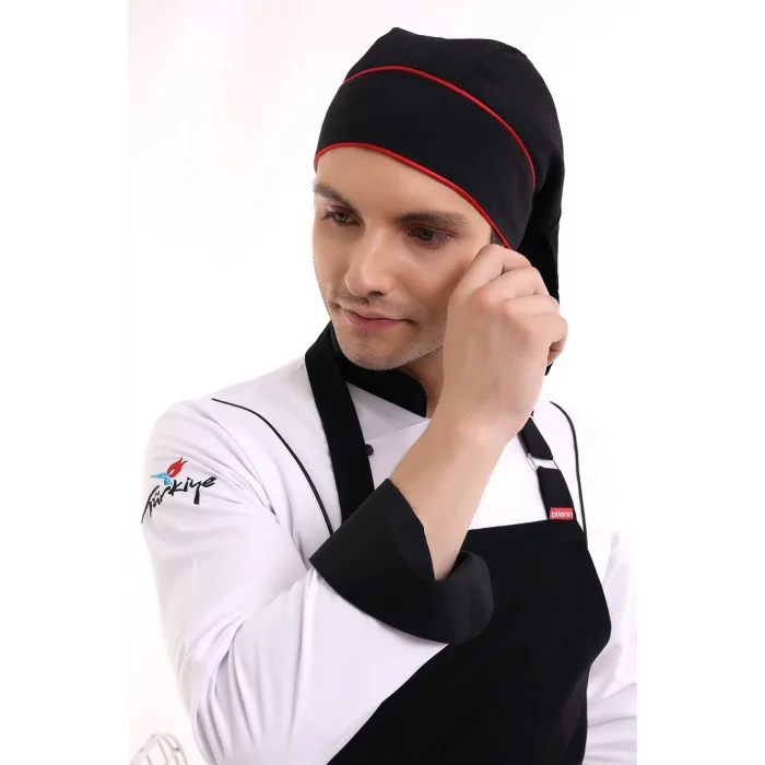 Kuyruklu Bone - Siyah-Kırmızı