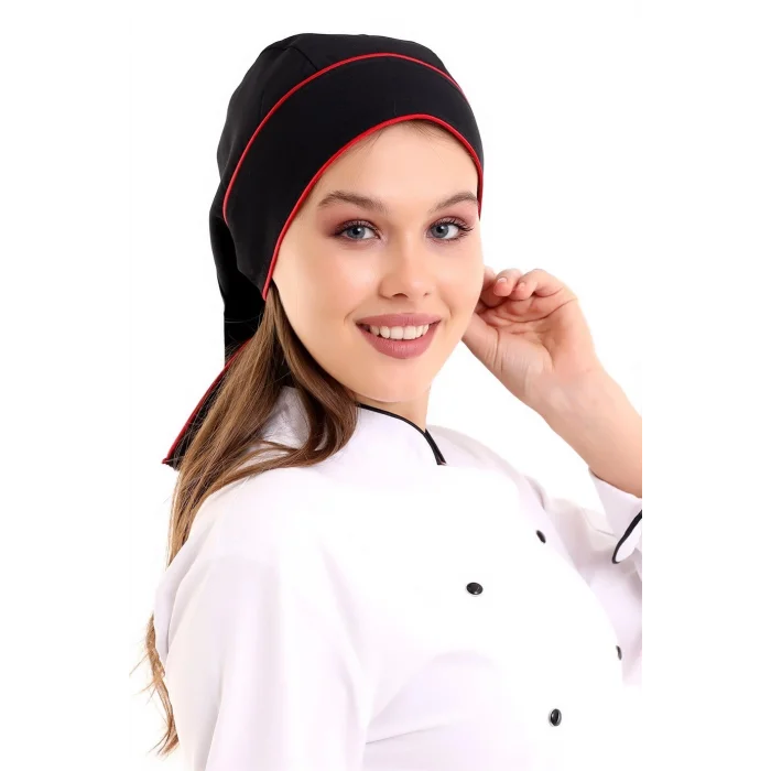 Kuyruklu Bone - Siyah-Kırmızı