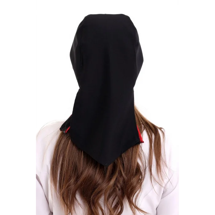 Kuyruklu Bone - Siyah-Kırmızı