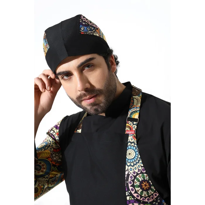 Kuyruklu Bone Siyah Renkli Daire